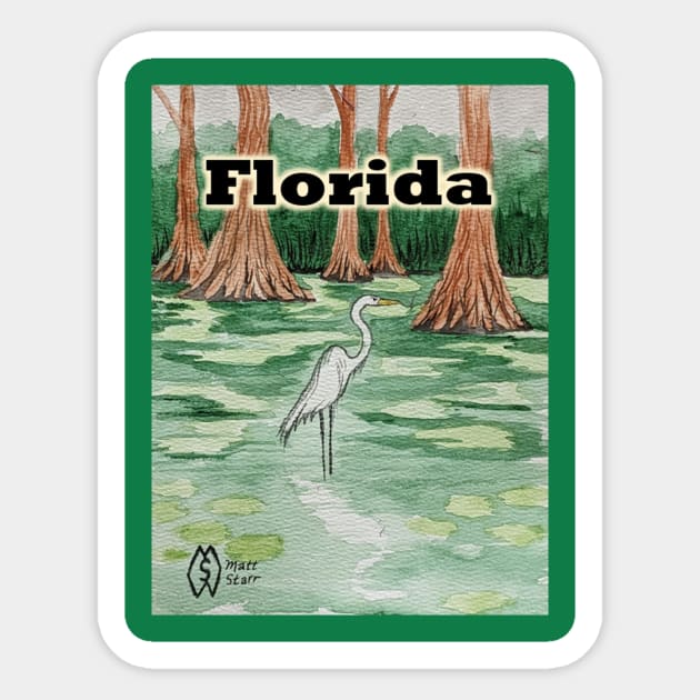 Florida swamp Sticker by Matt Starr Fine Art